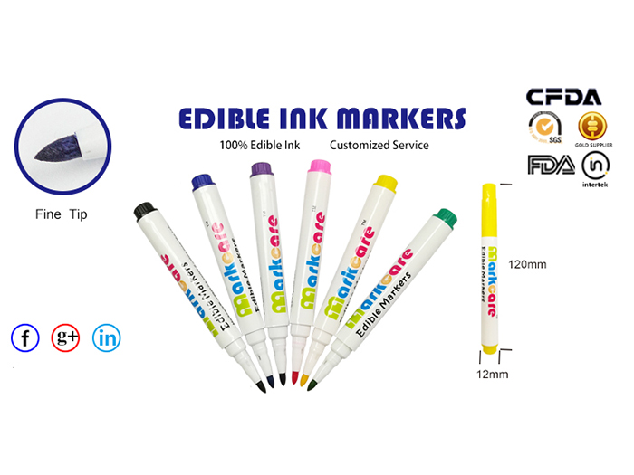 12 marqueurs comestibles de couleur | Marqueurs alimentaires